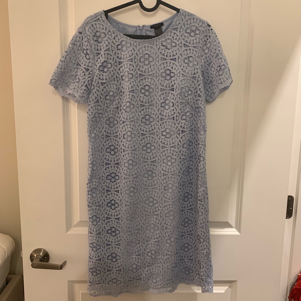 Ann Taylor Factory Lace Dress Light Blue 6